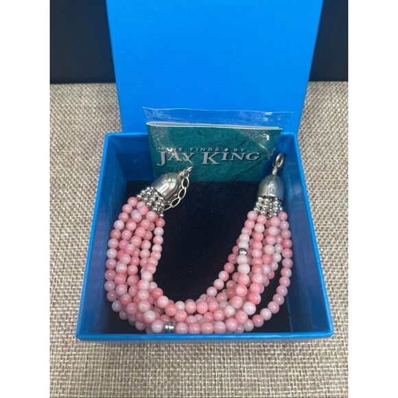 Jay King Pink Multi-Strand Beaded Bracelet with Original Box Mine Finds - Picture 6 of 6